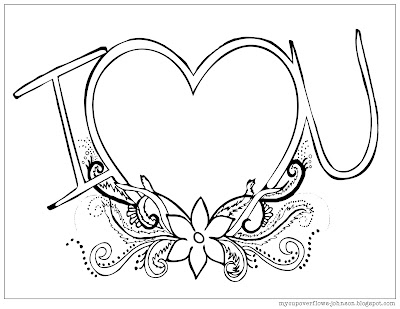 I love you coloring page