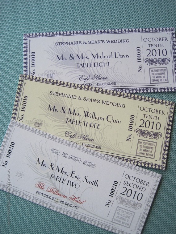 Vintage ticket inspired place cards Seriously Love these