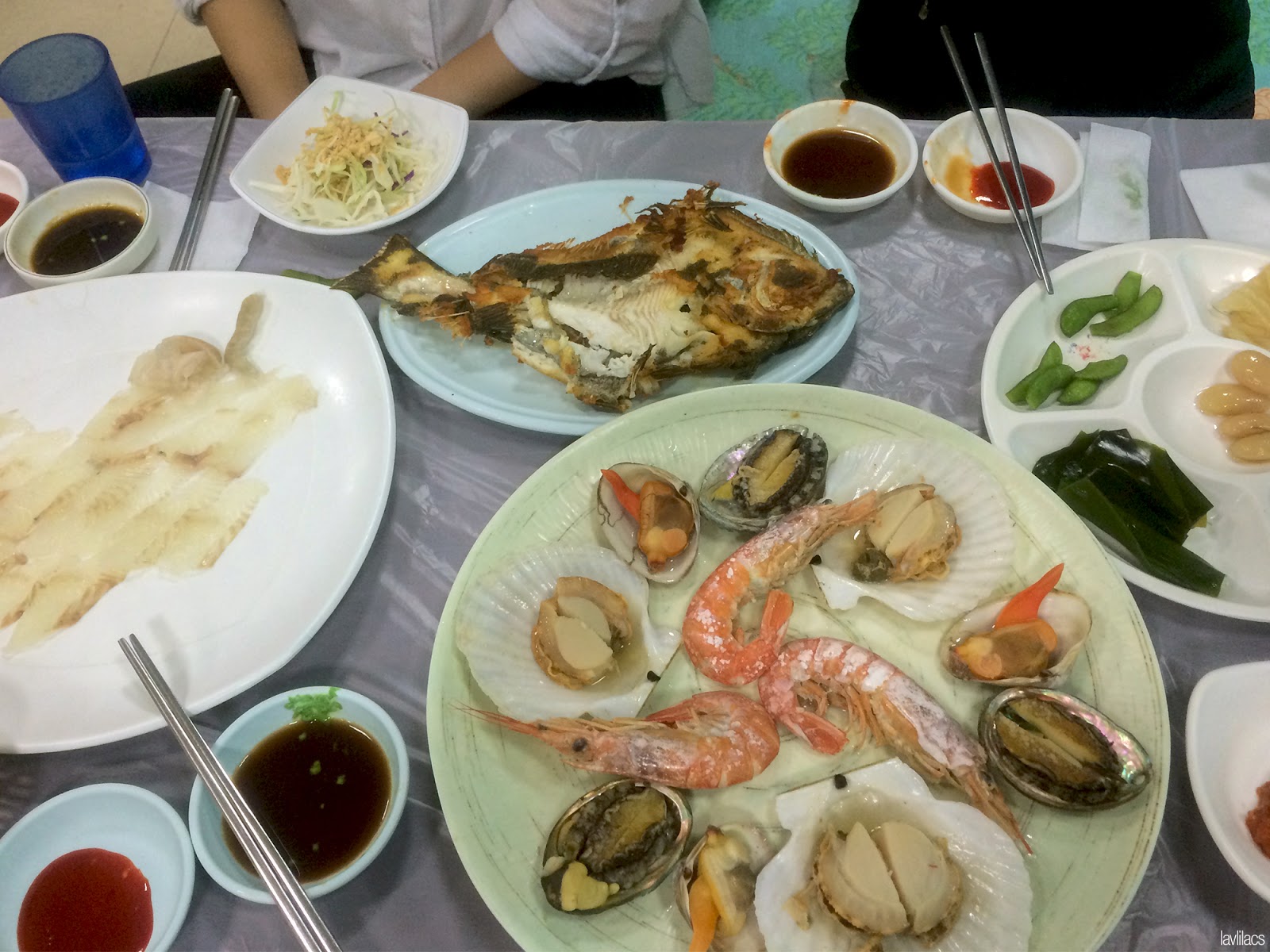 Seoul, Korea - Summer Study Abroad 2014 - Busan Jagalchi Fish Market prepared seafood