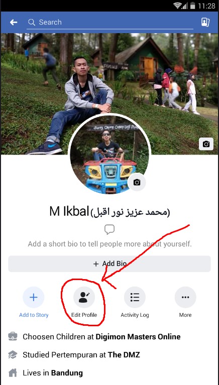 Mengedit Profile Facebook di Smartphone.