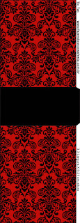 Etiquetas Tic Tac para Imprimir Gratis de Damasco Negro en Fondo Rojo.