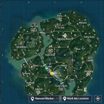 tempat flare gun map sanhok