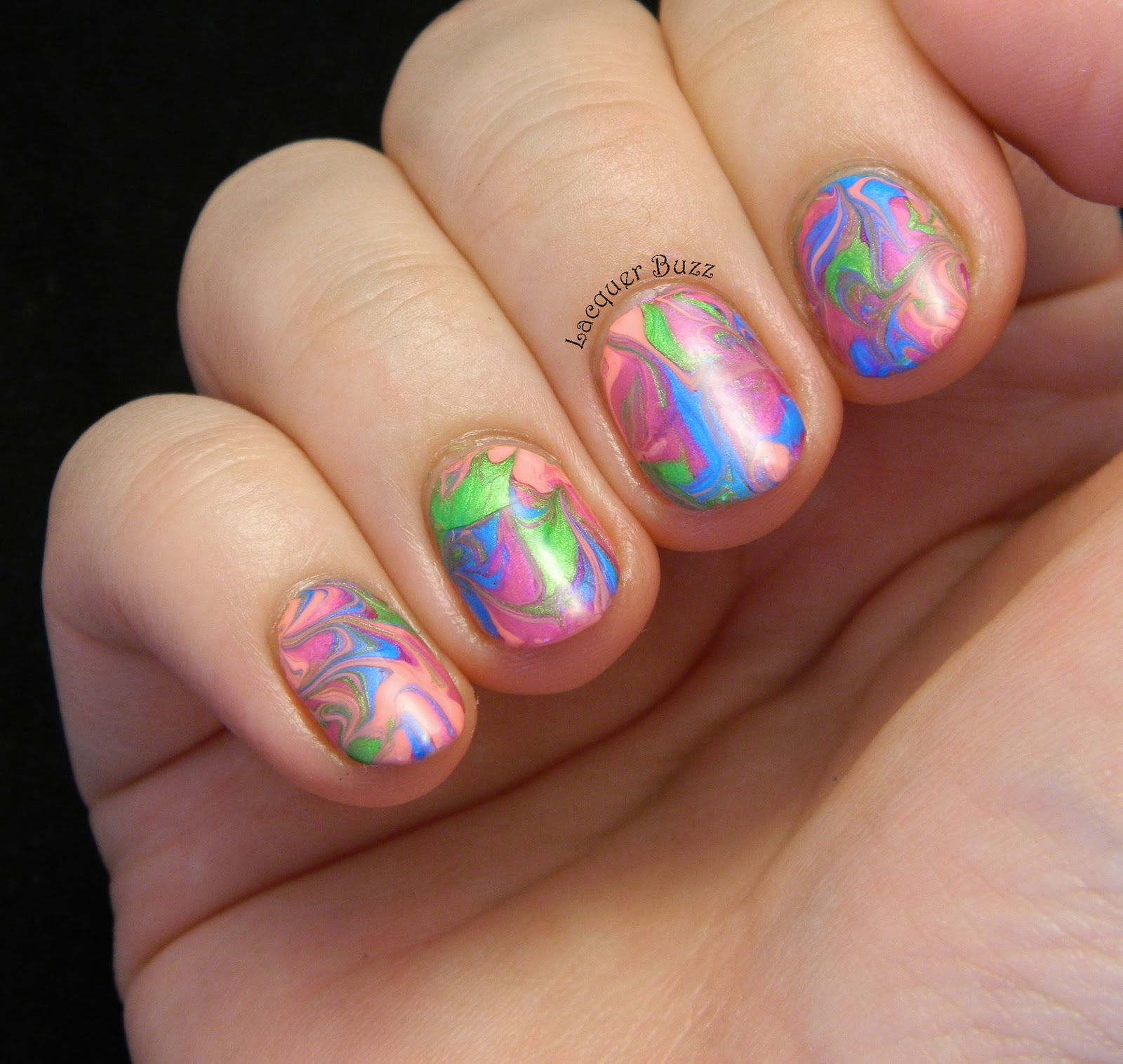 Lacquer Buzz: Neon Marbled Decals