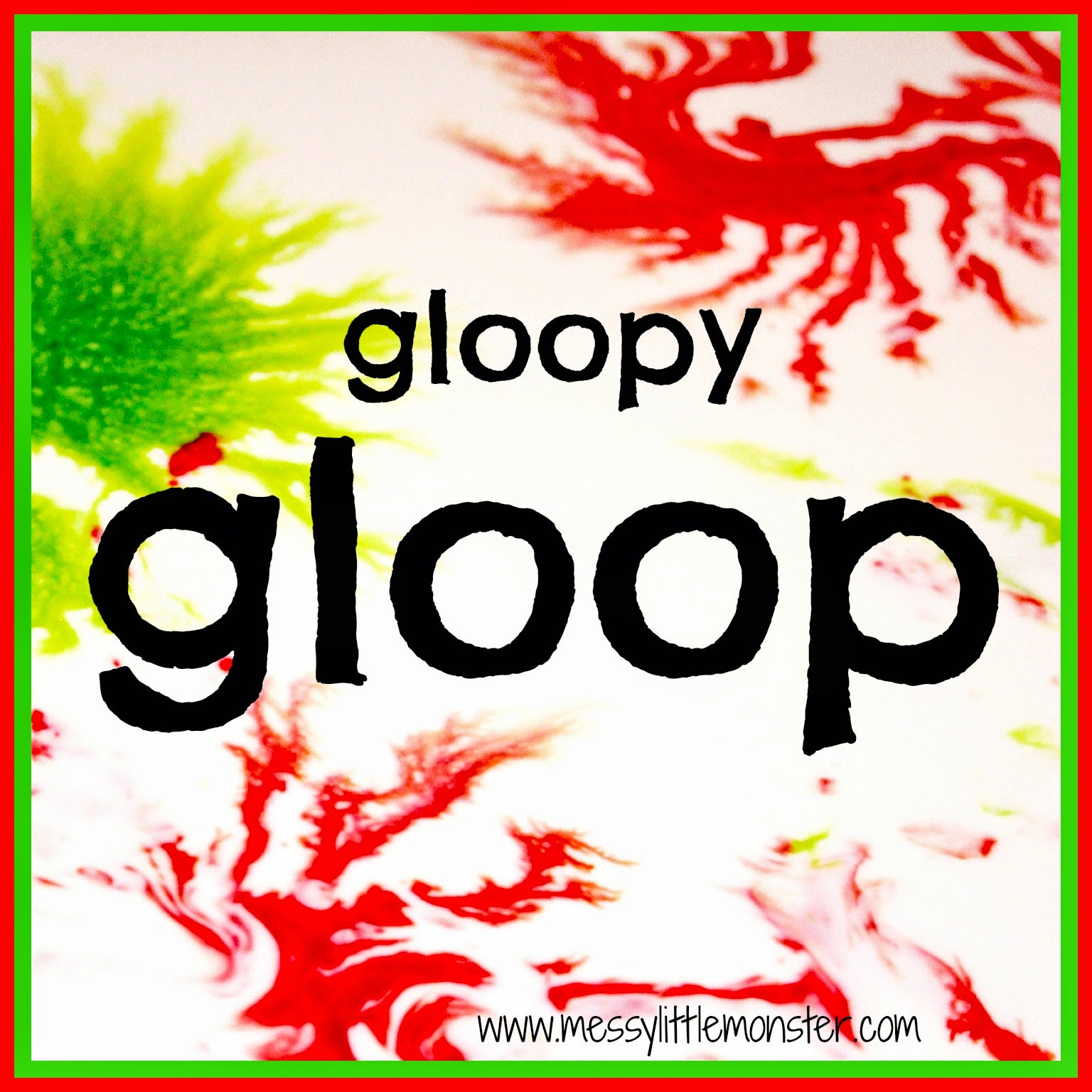 How to make gloop (also known as goop, oobleck or slime) and play with it on a tuff tray.  a great sensory play idea for toddlers and preschoolers.