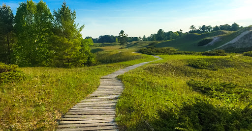 The Dune Cordwalk Trail at Kohler Andrae State Park in Sheboygan WI The Dune Cordwalk Trail at Kohler Andrae State Park in Sheboygan WI