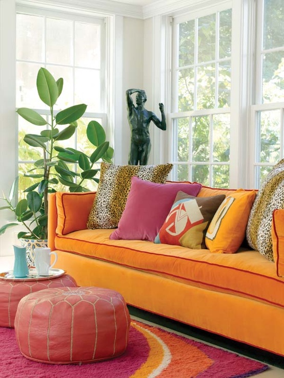 Eye For Design: Decorating With Pink and Orange