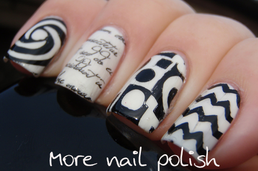 31 Day Challenge - Day 7 - Black and White ~ More Nail Polish