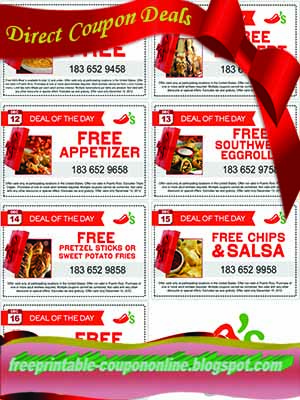 Chilis coupons 2018 september