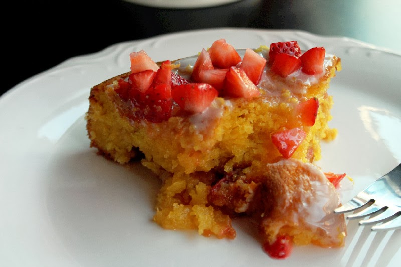 Creole Contessa Strawberry Lemonade Pudding Cake
