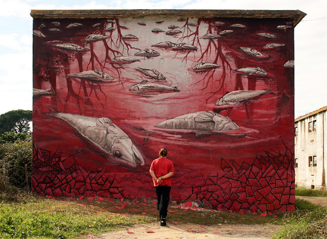 "AP 16.3" New Street Art Piece By Portuguese Artist Violant In Entroncamento, Portugal. 1