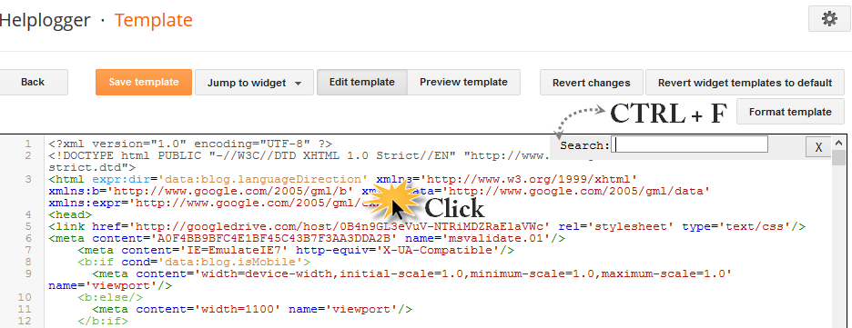 edit blogger template html