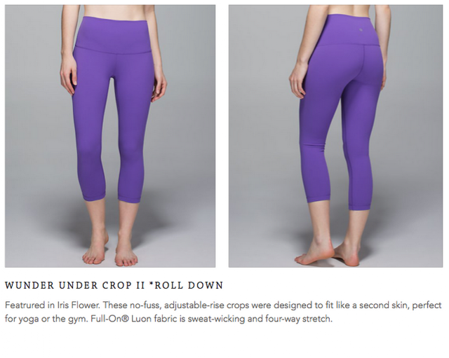 Lululemon Iris Flower Roll Down Wunder Under Crop