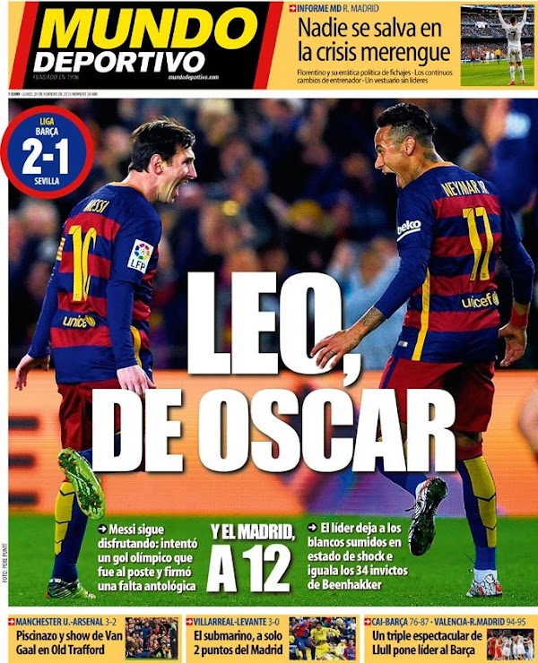 FC Barcelona, Mundo Deportivo: "Leo, de Oscar"