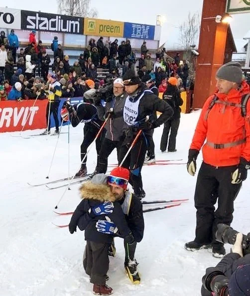 Princess Sofia came to Mora Stadium together with her kids Prince Alexander and Prince Gabriel