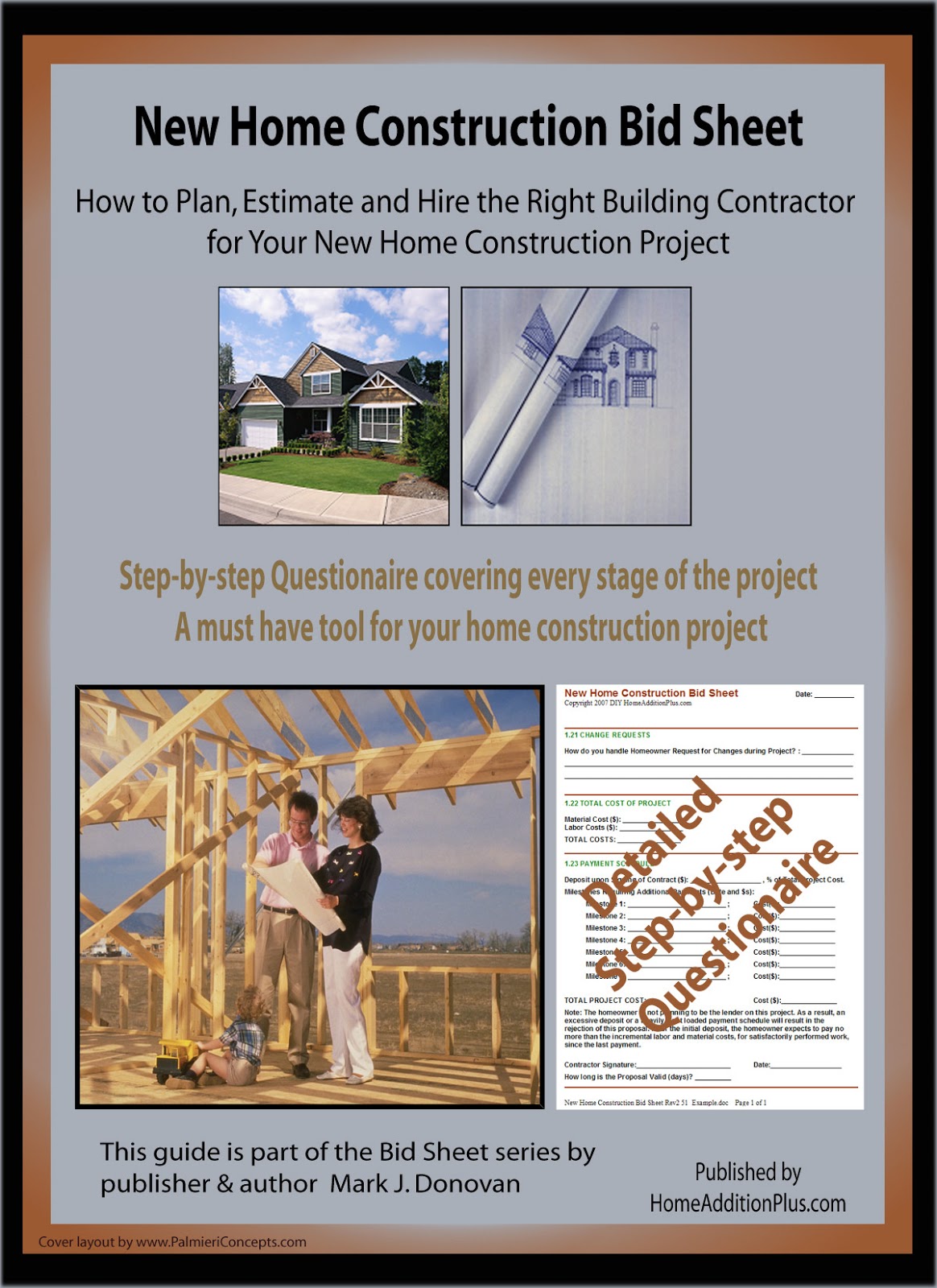 Home Addition New Home Construction and Room Addition Bid Sheets on