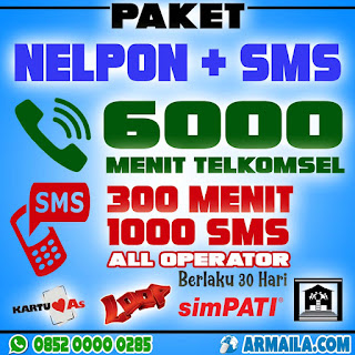 Paket Nelpon 6300 Menit + 1000 SMS