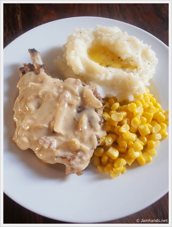 Slow Cooker Onion Pork Chops With Creamy Mustard Sauce Jam Hands