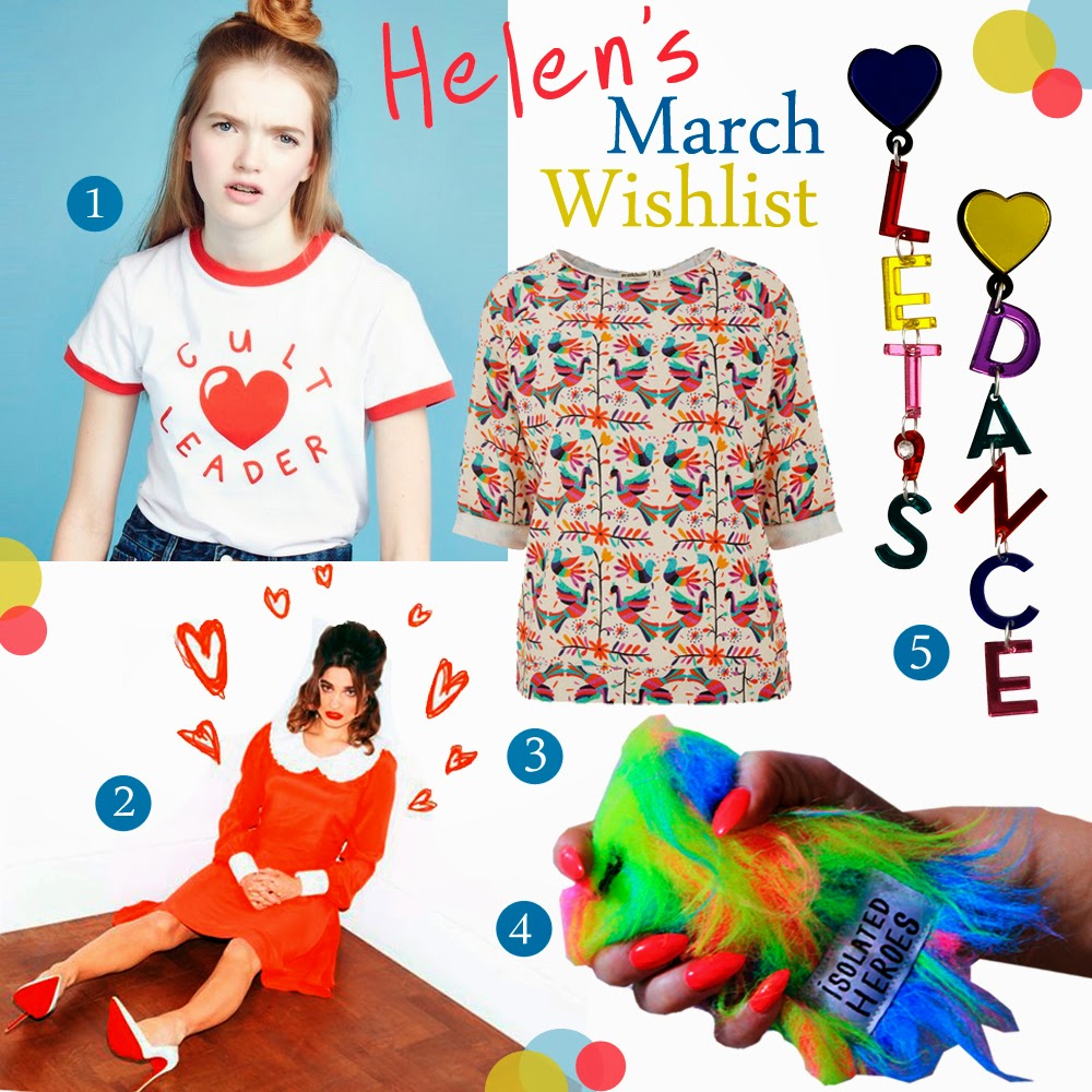 Helen's March Wishlist Wishlist, Currently coveting, spring style, Scottish Bloggers, Lazy Oaf Cult Leader, Coco Fennell dress, Brat & Susie sweater, Isolated Herios Cyber Barbie Phonecase, Jennifer Loiselle Let's Dance earrings