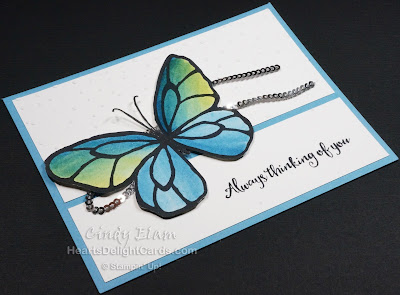 Beautiful Day, Occasions 2018, Stampin' Up!, Thinking of You, Butterfly, Watercolor, Brusho Crystals, 