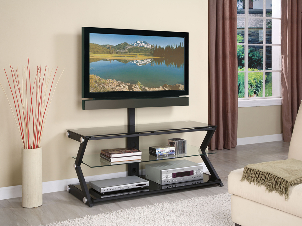 Warehouse Direct USA Contemporary "Sandy Black" 50" TV Stand with Bracket