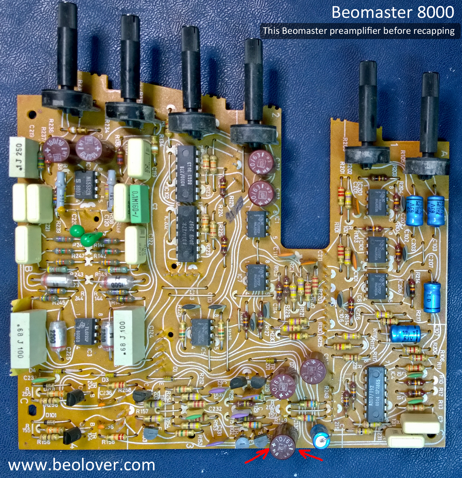 beolover: Beomaster 8000: Preamplifier Board Capacitor ...
