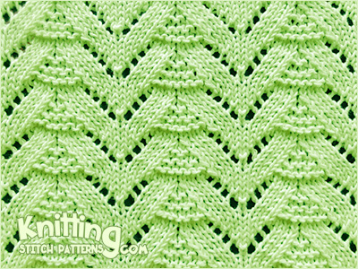 Lace knitting -  Fir Tree stitch.