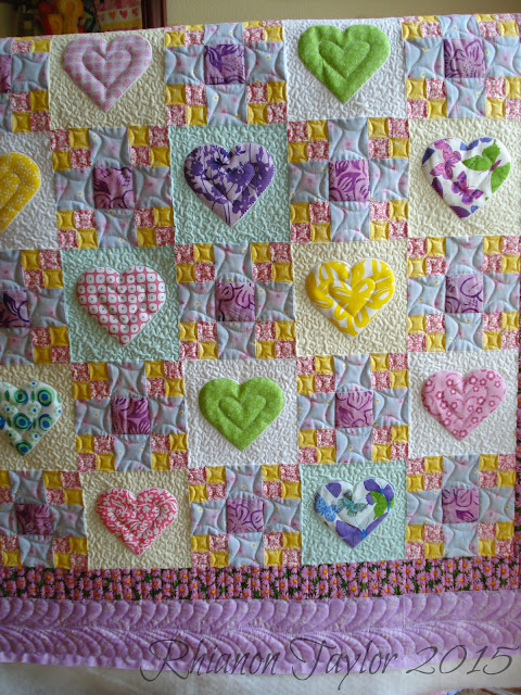 The Nifty Stitcher Hearts And 9 Patch Quilt And Cushion