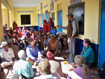 INDIA 2011: Heera introducing the DWC volunteers to the village community