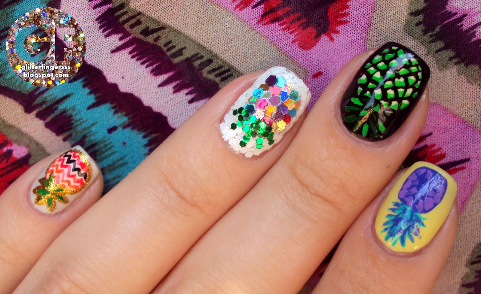 pineapple nail design