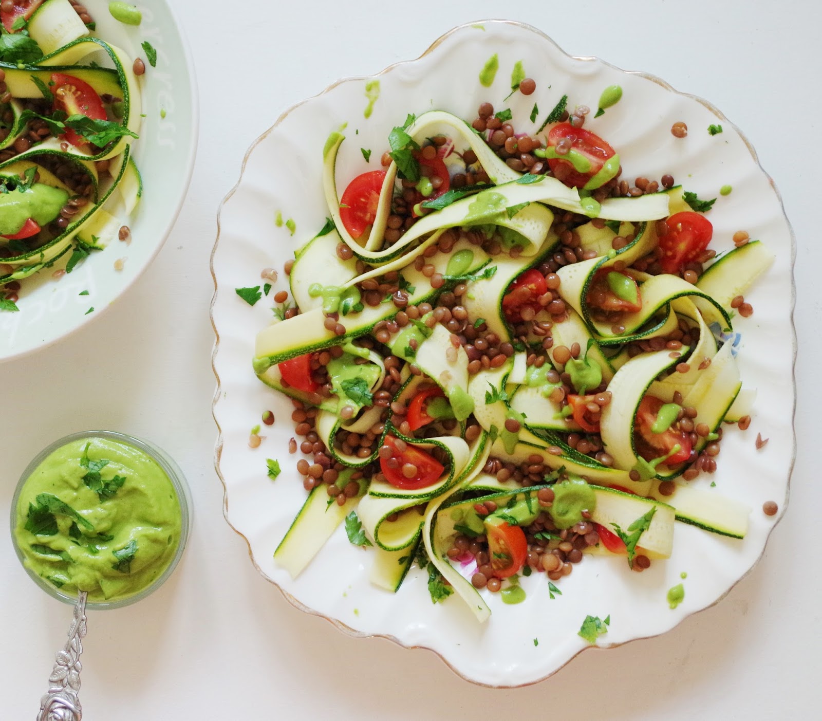 Zucchini Ribbon & Lentil Salad Euphoric Vegan