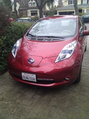 Nissan Leaf with Benetech license plate
