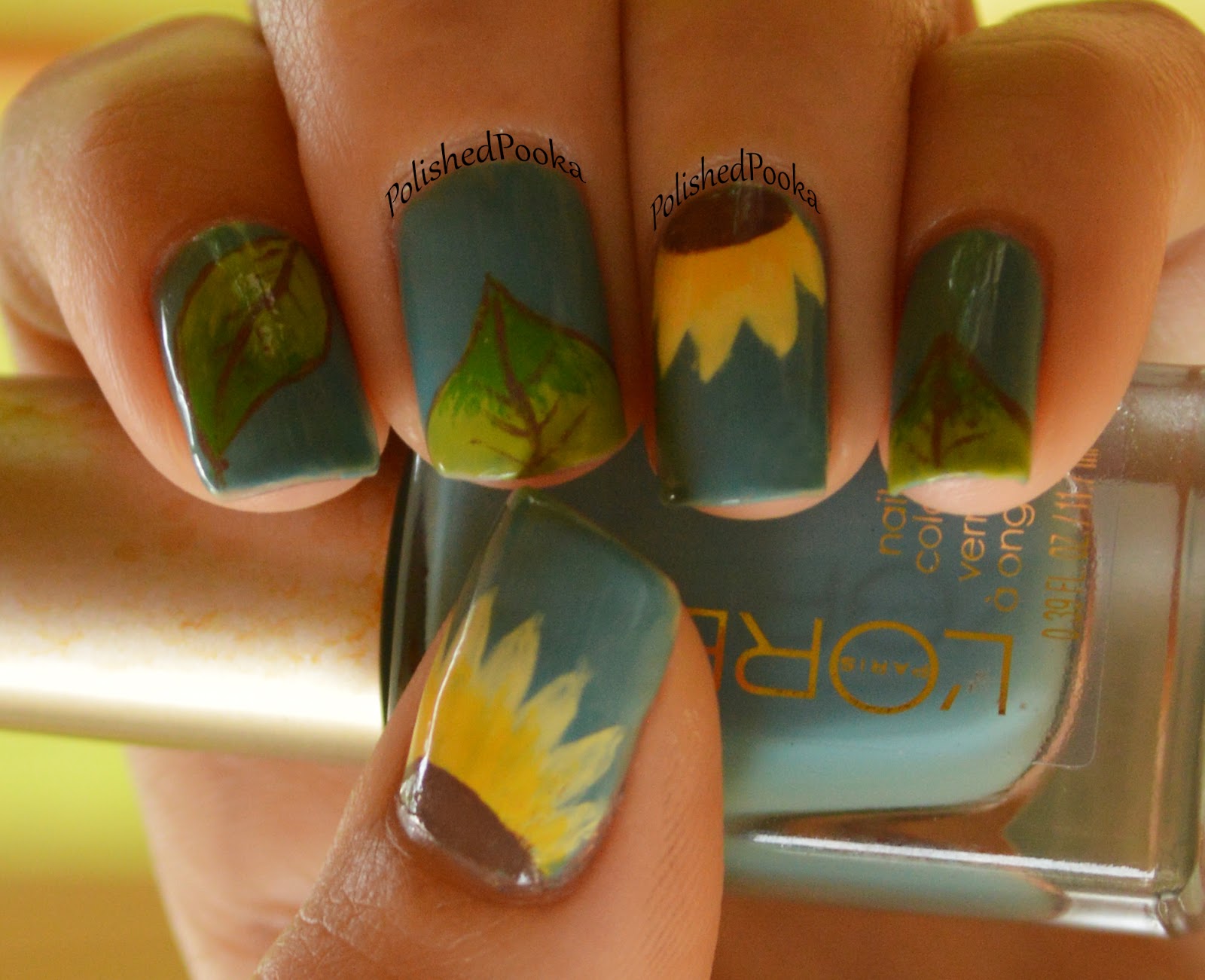Sunflower Accent Nail - wide 2
