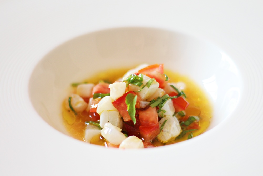 Delicious Tapas Cevichè with tomatoes, cod and holy basil 177