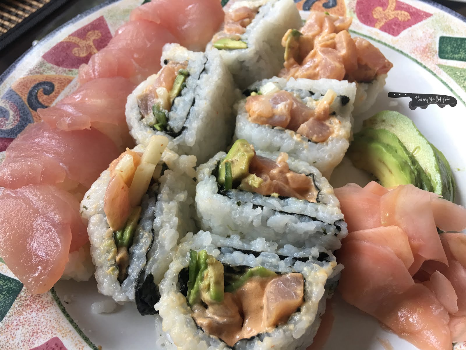 Blading With Chef Knives Hamachi Sushi Rolls