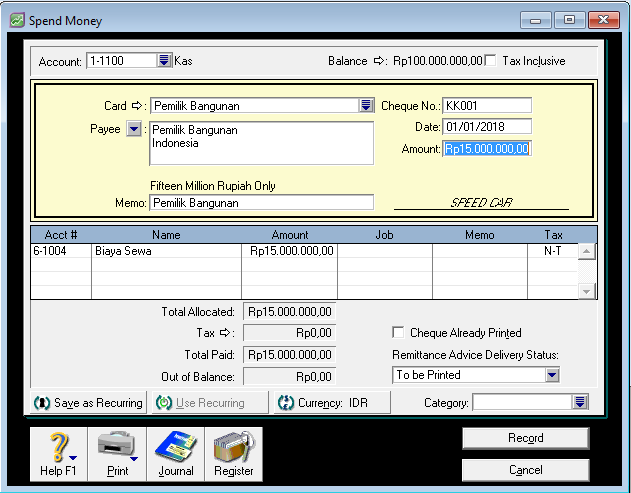 Menu Yang Digunakan Untuk Mencatat Transaksi Pembayaran