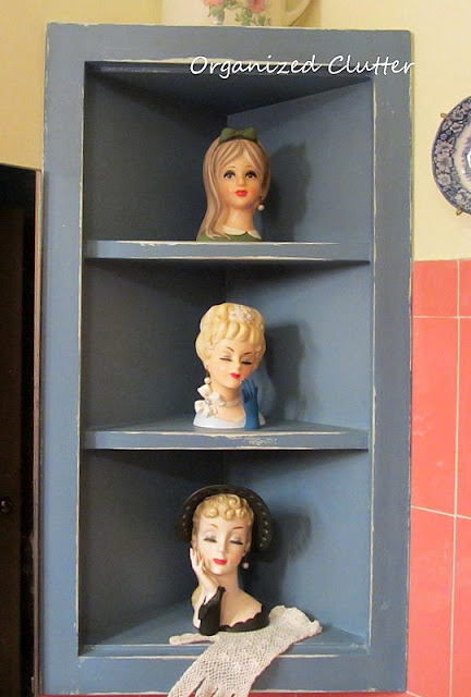 Headvases in a vintage bathroom