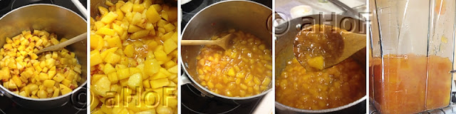 Peach Compote, cooking, making compote