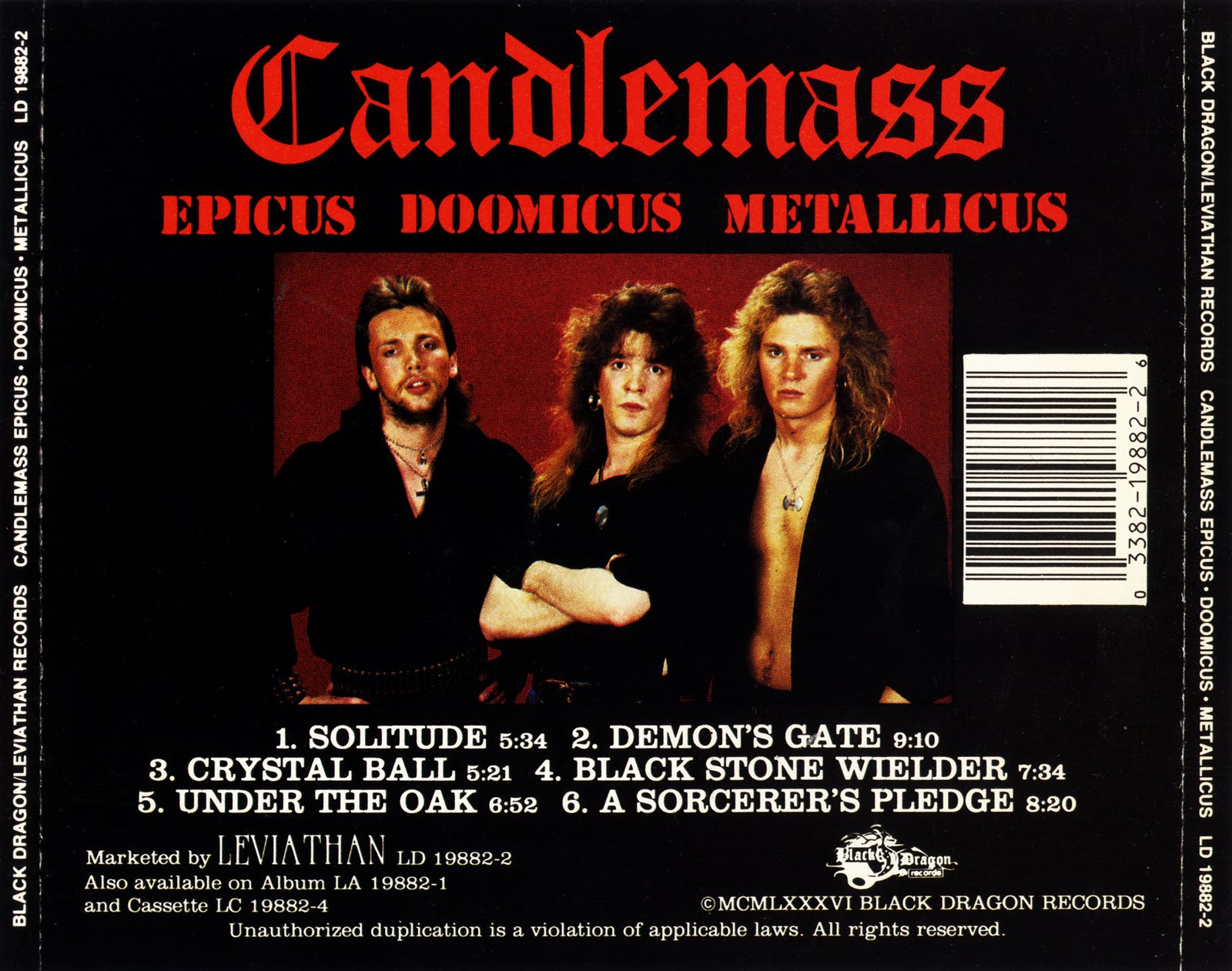 WHERE METAL RULES CANDLEMASS EPICUS DOOMICUS METALLICUS (1986)