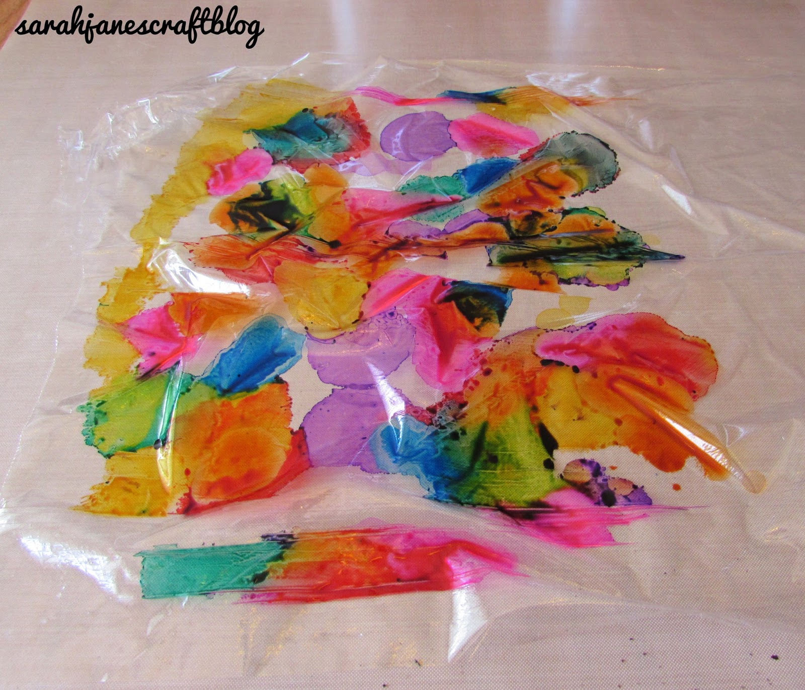 Sarah Jane's Craft Blog Plastic Wrap and Alcohol Ink Candles