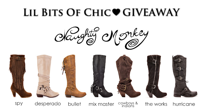 Naughty Monkey Boots Giveaway! *CLOSED*