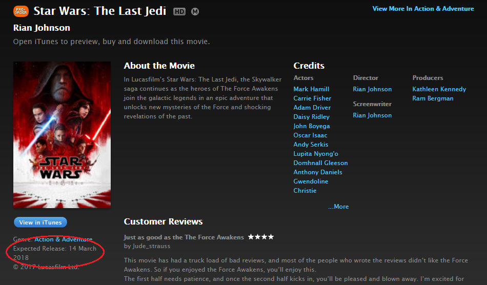 Untitled Star Wars The Last Jedi Digital Release Coming Sooner than Expected