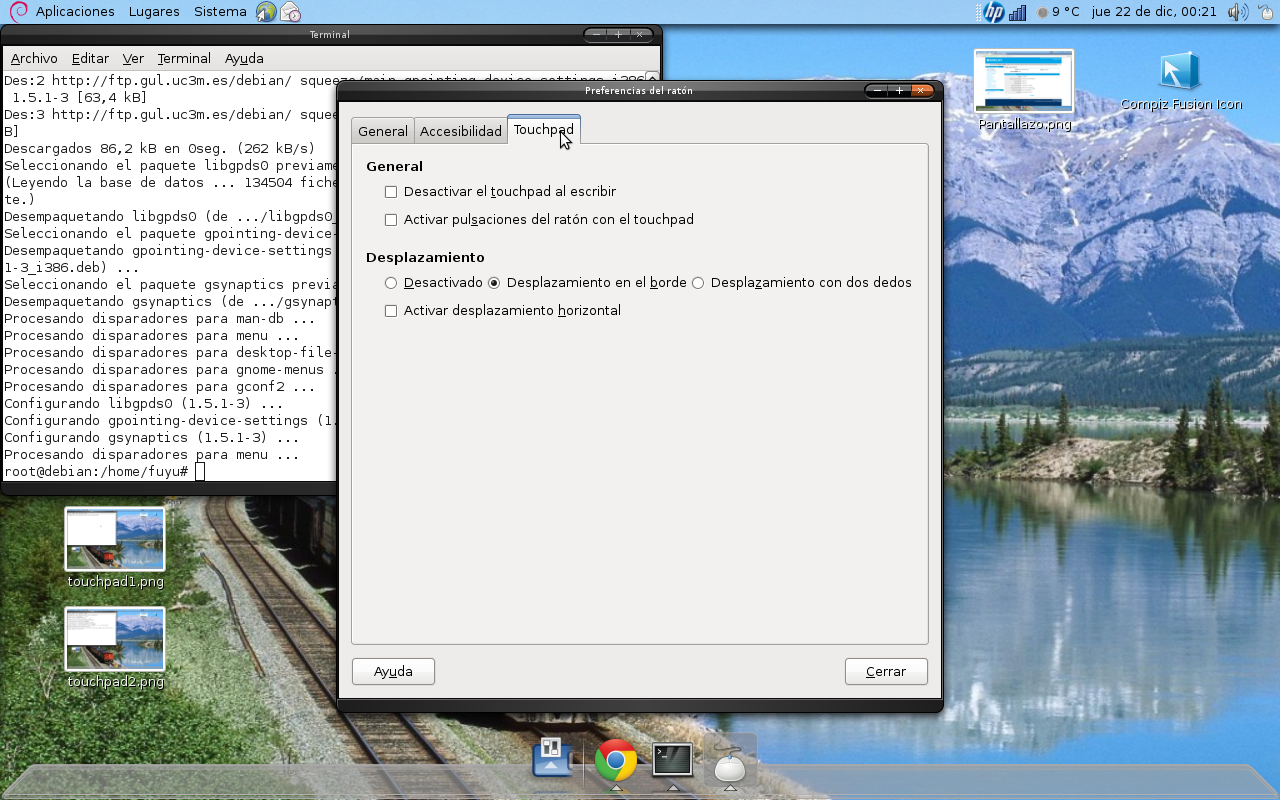 Linux facil y para todos Touchpad Synaptic en Debian