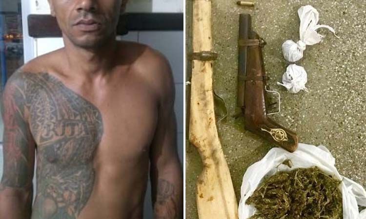 Jacobina: Rondesp Norte prende suspeito com duas armas e drogas em Novo Paraíso