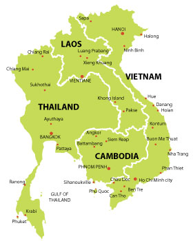 Thailand And Vietnam Map  Time Zones Map
