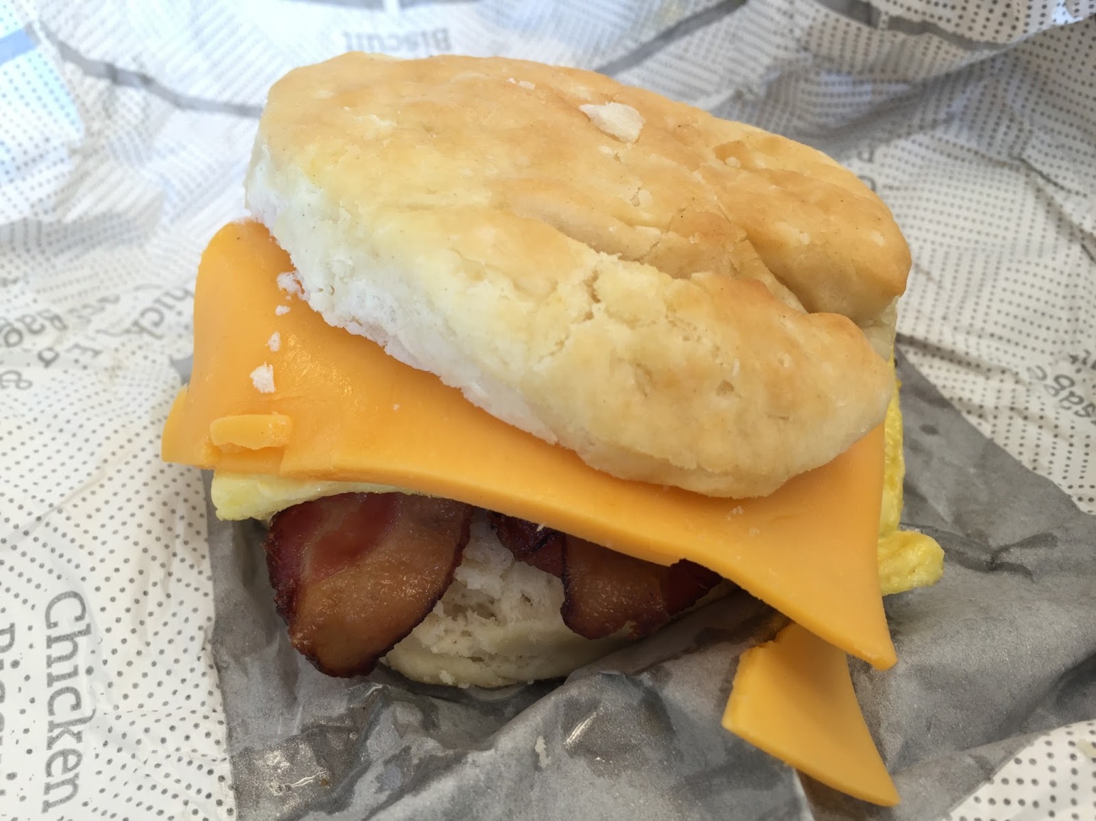 Bacon, Egg & Cheese Biscuit From ChickFilA / チックフィレイのベーコンエッグ＆チーズ