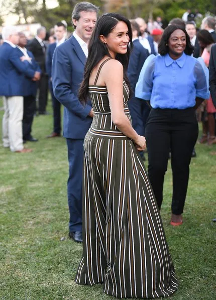 Meghan Markle wore Martin Grant pleated stripe long dress