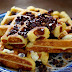 Pumpkin Eggnog Waffles with Chocolate Chips