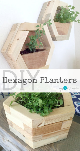 Build your own amazing DIY Hexagon Planters out of your own scrap wood pile!  Free Plans and Tutorial at MyLove2Create.