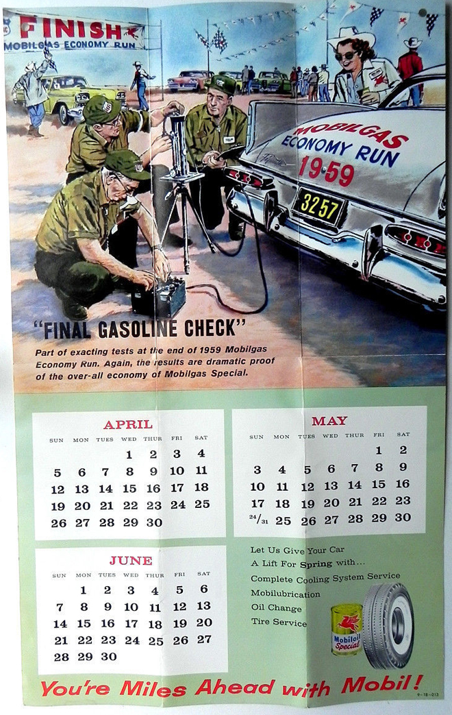 Just A Car Guy I didn't know the Mobilgas Economy Run had a calendar!