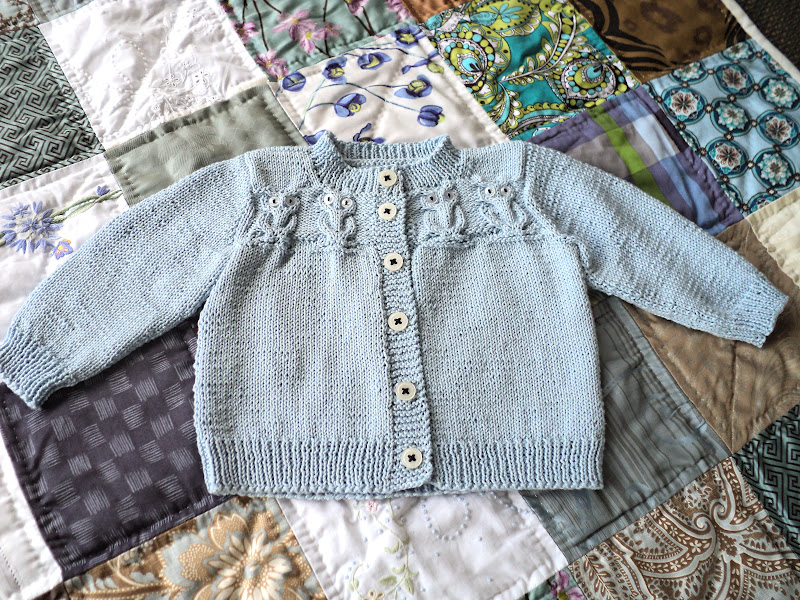 baby owlet sweater and a baby quilt - Knitionary